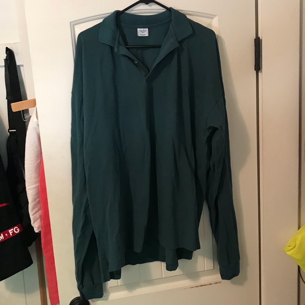 American Apparel Long Sleeve Pique Polo Shirt